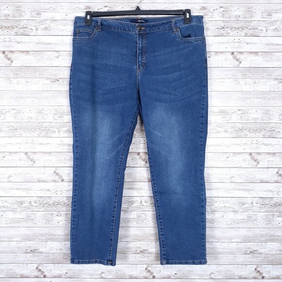 Denim 24/7 Womens Jeans 20W Petite Stretch Blue 623A - Picture 1 of 5